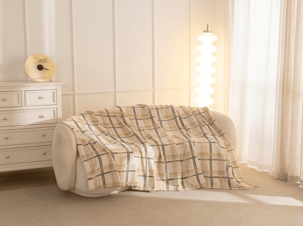 Mikropliš odeja PLAID, kremna Dimenzije: 150 x 200 cm