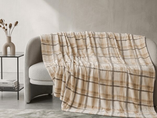 Mikropliš odeja PLAID, kremna Dimenzije: 150 x 200 cm