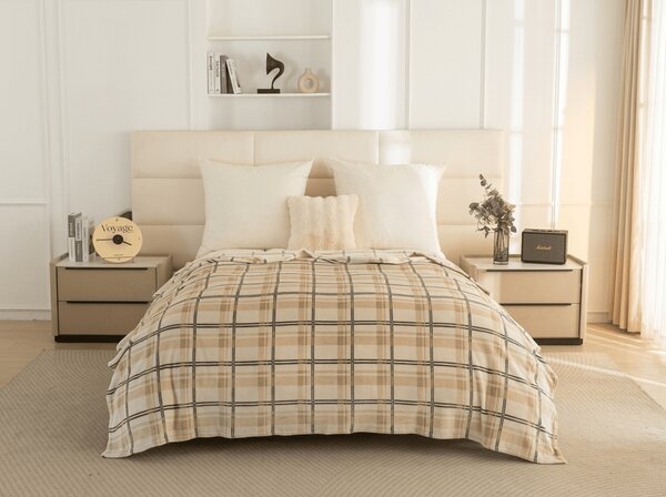 Mikropliš odeja PLAID, kremna Dimenzije: 150 x 200 cm