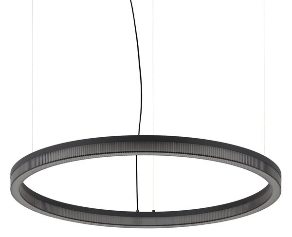 IDEAL LUX LED-visoka svetilka Crown, premer 80 cm, črna, kovinska, Črna, Dnevna soba / jedilnica, Kovina, Sodobni