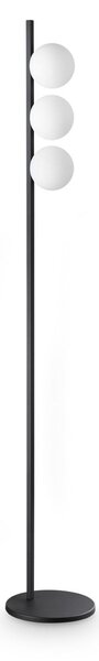 IDEAL LUX Stoječa svetilka Binomio, črna, 160 cm, kovinska, s tremi svetilkami, Črna, Dnevna soba / jedilnica, Kovina, Sodobni