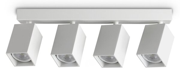 IDEAL LUX stropni reflektor Dynamite Square, bel, 38 cm, 4-žarilni, Bela, Dnevna soba / jedilnica, Kovina, Sodobni
