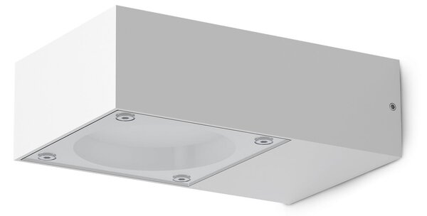 IDEAL LUX Zunanja stenska svetilka Sirio, bela, širina 10 cm, kovinska, Bela, Aluminij, Sodobni