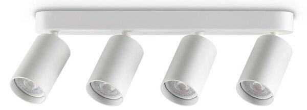 IDEAL LUX stropni reflektor Dynamite Round, bel, 38 cm, 4-kraki, Bela, Dnevna soba / jedilnica, Kovina, Sodobni