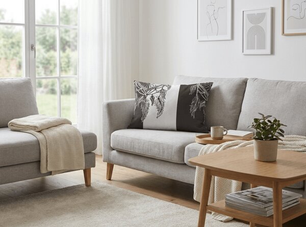 Prevleka za blazino iz mikrovlaken TIRSO 50x70 cm, sivo-bela