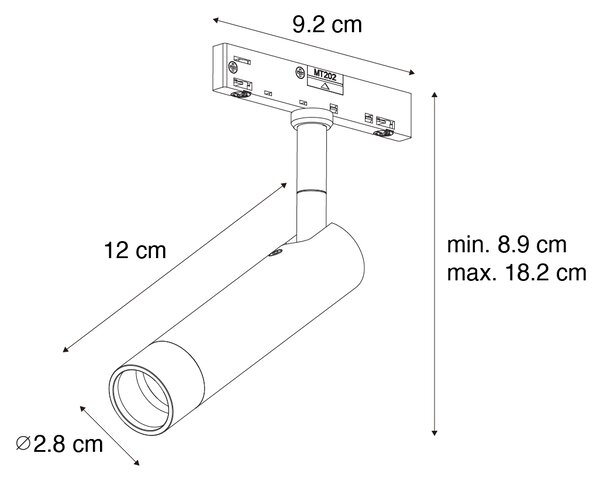 Moderni beli reflektor za enofazni tirni sistem - Slimline Uzzy