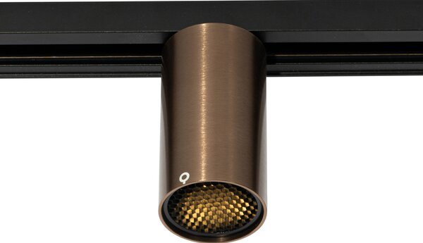 Moderni reflektor temno bronaste barve za 1-fazni sistem tirne osvetlitve GU10 50mm - Iconic Ruby Honey