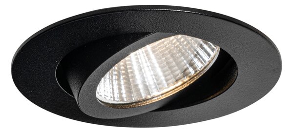 Vgradni reflektor črn 6,8 cm, vključno z LED 750 lm zatemnljiv IP23 - Gaius