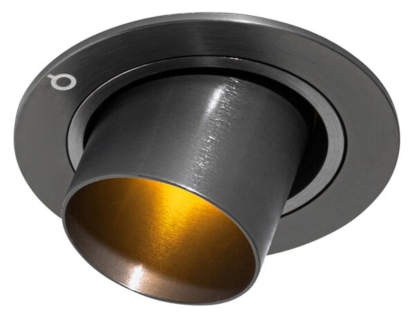 Komplet 6 vgradnih reflektorjev Gunmetal GU10 35 mm okrogli nagibni - Installa