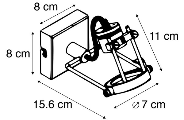 Industrijski stropni reflektor črn nastavljiv GU10 50mm - Suplux