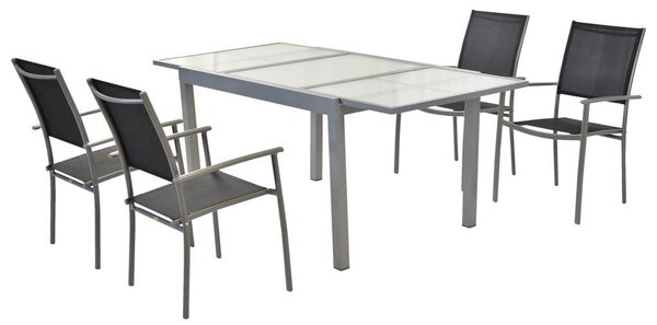 Gardenson Vrtni Set Milano, 5-delni, Raztegljiva Miza