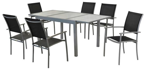 Gardenson Vrtni Set Milano, 7-delni, Raztegljiva Miza