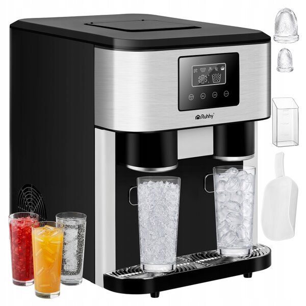 3v1 barski LCD aparat za izdelavo ledenih kock 1.8L ledomat drobilnik in dispenser vode