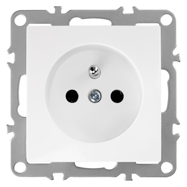 Enojna vtičnica z ozemljitvijo OSTE JNH001-G White
