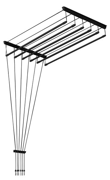 JAKS Stropni sušilnik perila 6 palic črn Dolžina: 80 cm