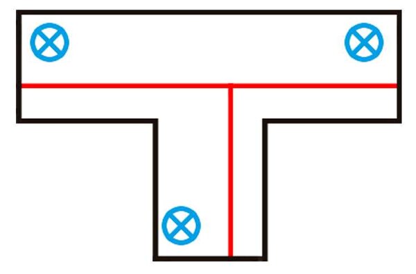 T-spojnica za 3-fazni tir desno B črna