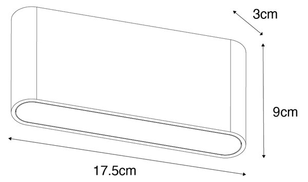 Moderna zunanja stenska svetilka rjava 17,5 cm vklj. LED IP65 - Batt