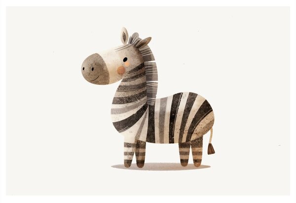 Slika prisrčna risana zebra