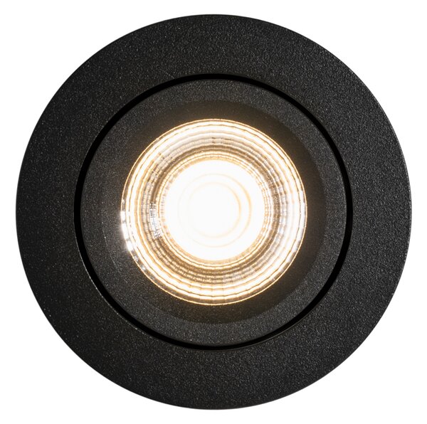 Komplet 6 vgradnih reflektorjev črne barve, nagibni 8,2 cm, vklj. LED Dim to Warm IP54 Ultra Slim - Pupil