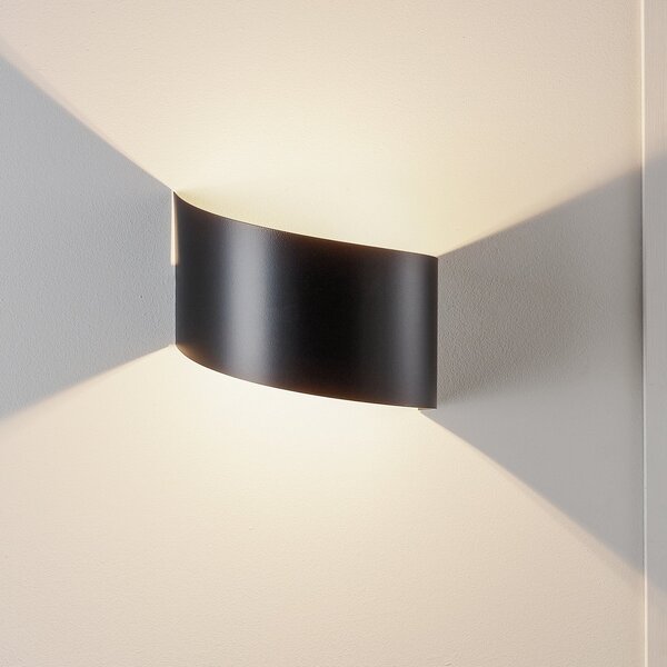 EMIBIG LIGHTING Stenna svetilka Vero iz lakiranega jekla, črna, zatemnjen, Črna, Dnevna soba / jedilnica, Kovina, Sodobni