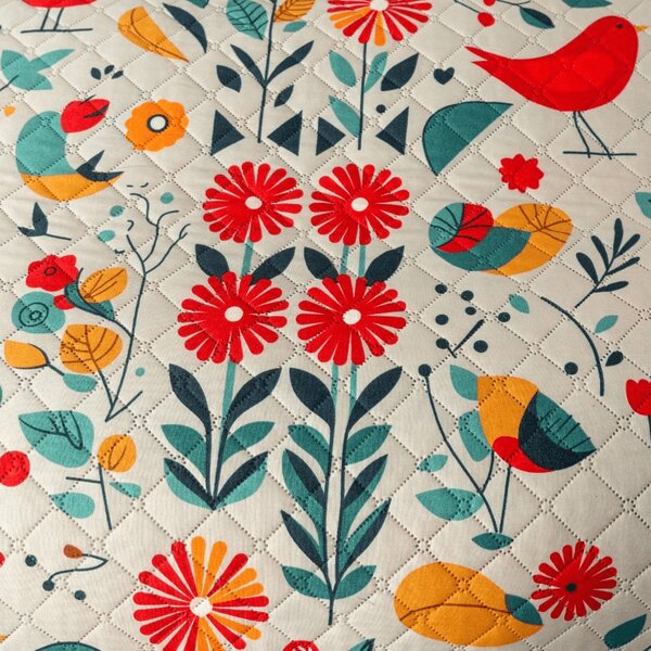 Pregrinjalo za posteljo RETRO BIRD barvno Dimenzije: 170 x 210 cm
