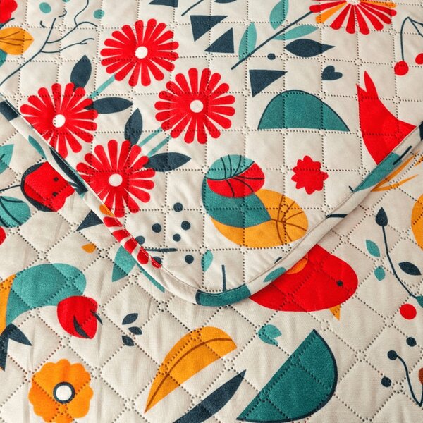 Pregrinjalo za posteljo RETRO BIRD barvno Dimenzije: 170 x 210 cm