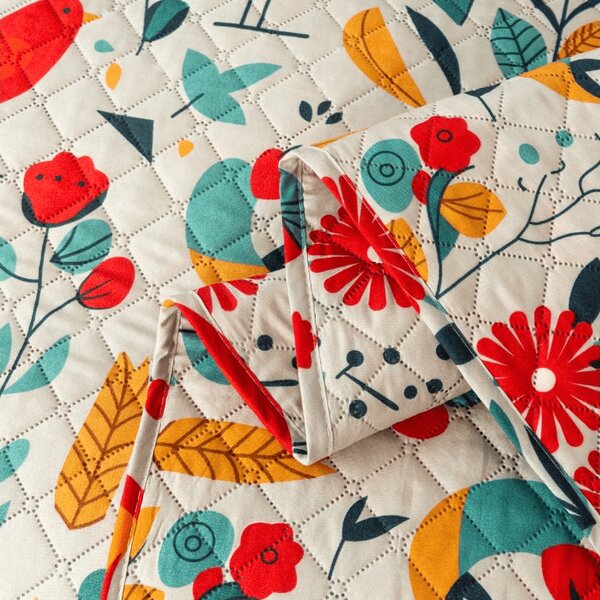 Pregrinjalo za posteljo RETRO BIRD barvno Dimenzije: 170 x 210 cm