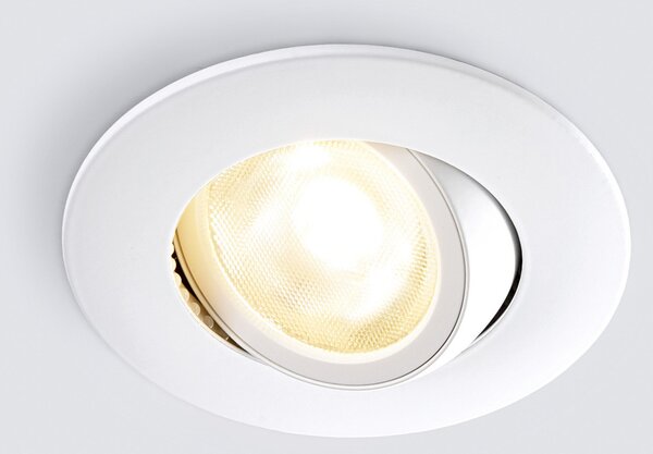 Heitronic LED stropni reflektor za vgradnjo DL8002, vrtljiv, 38°, zatemnjen, Bela, Hodnik, Kovina, Sodobni, Vgradne svetilke okrogle
