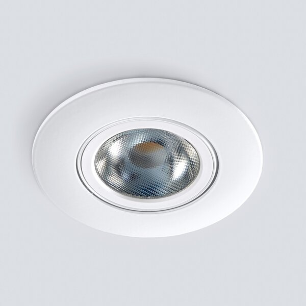 Heitronic LED stropni reflektor za vgradnjo DL8002, vrtljiv, 38°, zatemnjen, Bela, Hodnik, Kovina, Sodobni, Vgradne svetilke okrogle