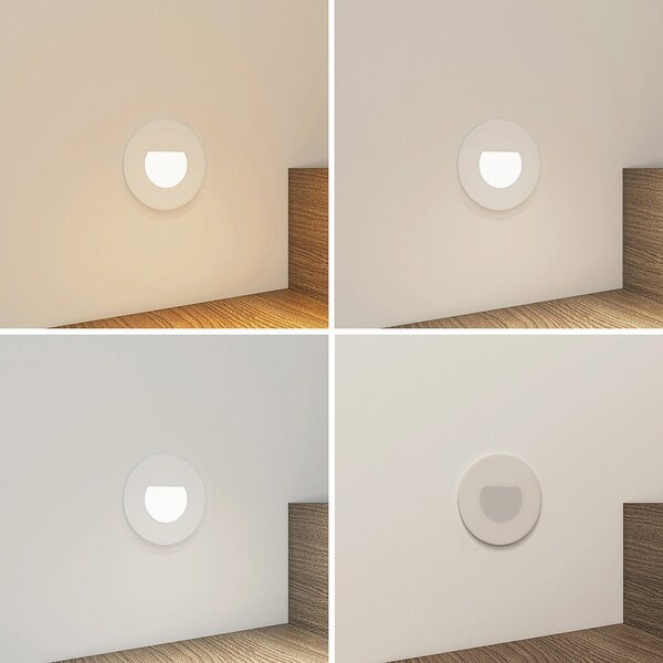Arcchio LED svetilka za vgradnjo Vexi, Ø 7,8 cm, bela, aluminij, CCT, zatemnjen, Bela, Dnevna soba / jedilnica, Aluminij, Sodobni, Vgradne svetilke okrogle