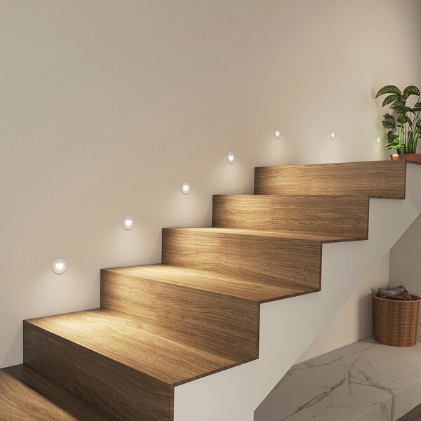 Arcchio LED svetilka za vgradnjo Vexi, Ø 7,8 cm, bela, aluminij, CCT, zatemnjen, Bela, Dnevna soba / jedilnica, Aluminij, Sodobni, Vgradne svetilke okrogle