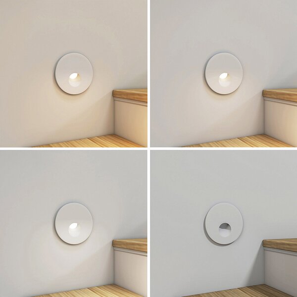 Arcchio LED svetilka za vgradnjo Vexi, Ø 7,5 cm, bela, aluminij, CCT, zatemnjen, Bela, Dnevna soba / jedilnica, Aluminij, Sodobni, Vgradne svetilke okrogle