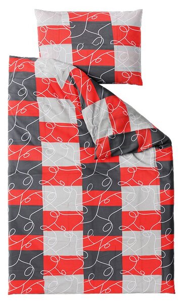 Bombažna posteljnina SQUARES BLEND rdeča Dimenzije posteljnine: 70 x 90 cm | 140 x 200 cm