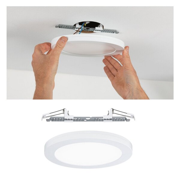 Paulmann Cover it LED vgradna plošča 4.000 K 22,5 cm, Bela, Dnevna soba / jedilnica, Plastika, Vgradne svetilke okrogle