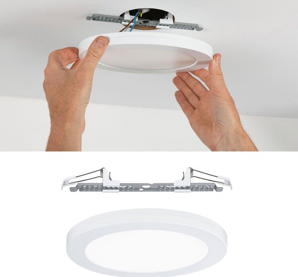 Paulmann Cover it LED vgradna plošča 4.000 K 22,5 cm, Bela, Dnevna soba / jedilnica, Plastika, Vgradne svetilke okrogle