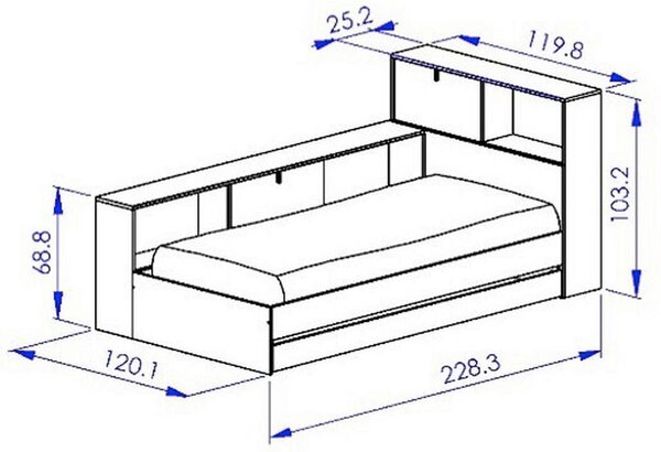 Mömax Postelja S Predalom Vivo, Barva Hrasta, 90x200