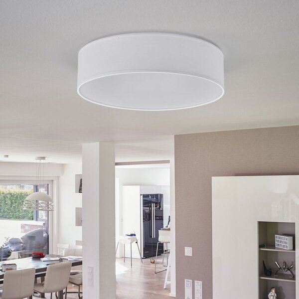 Smartwares Stropna svetilka Dream, Ø 40 cm, tekstil, bela, zatemnjen, Bela, Dnevna soba / jedilnica, Tkanine / tekstil, Sodobni