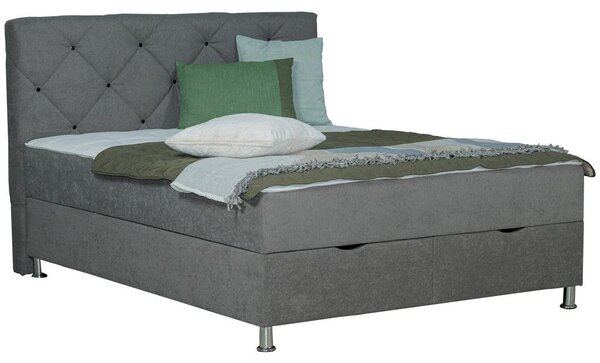 Modern Living Postelja Z Vzmetnico Black Diamant, 160x200, Siva