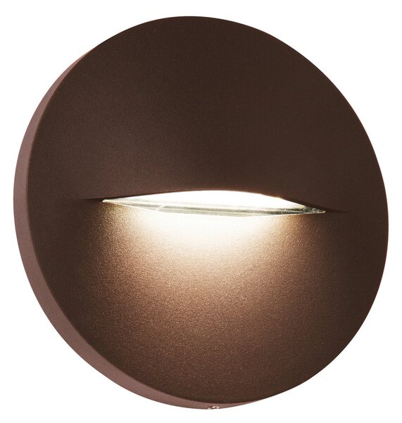 Viokef Zunanja stenska svetilka LED Vita, rjasto rjava, Ø 14 cm, Rjava / rjasta, Aluminij, Sodobni, Stenska vtičnica spodaj
