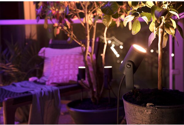 Philips HuePhilips Hue - Lily Spike Zunanji Reflektor 3x8W Bela/Color Amb. Antracit Philips Hue