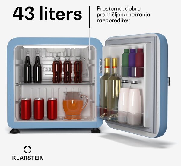 Klarstein Audrey Evo mini hladilnik, 43 l, retro dizajn, tihi, kompakten, 3 barve