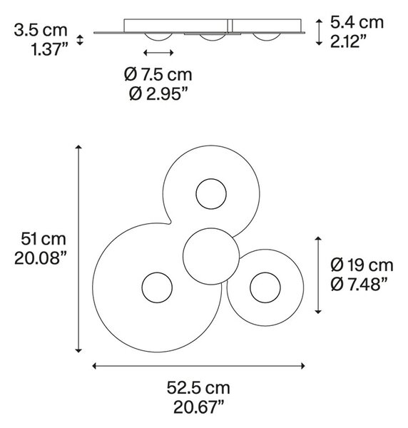 LodesLodes - Bugia Triple Stropna Svetilka 3000K Bronasta Lodes