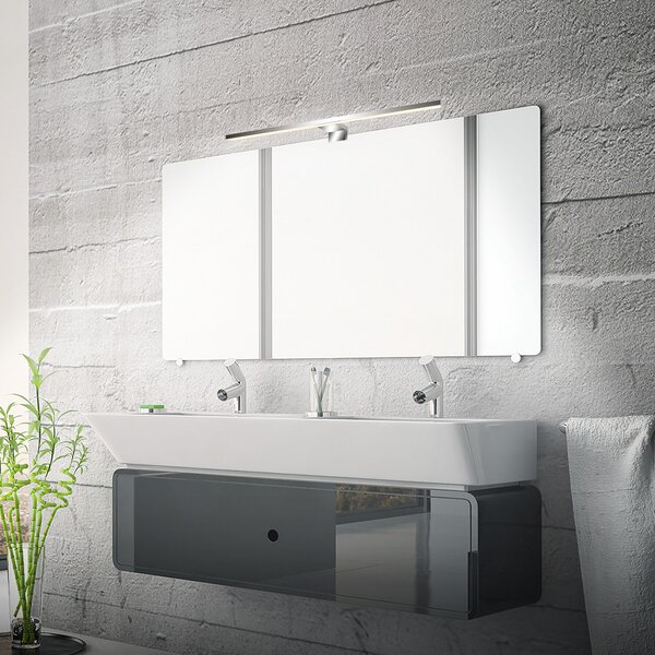 Briloner LED-ogledalo Dun 2 v 1, krom, IP44, dolžina 50 cm, Kovinska, Kopalnica, Plastika, Sodobni