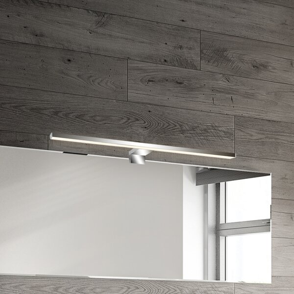 Briloner LED-ogledalo Dun 2 v 1, krom, IP44, dolžina 50 cm, Kovinska, Kopalnica, Plastika, Sodobni