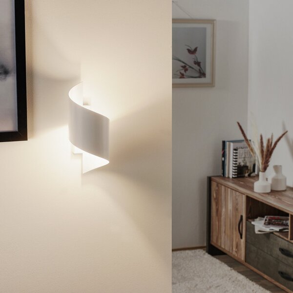 EMIBIG LIGHTING Stenna svetilka Spiner bela, višina 30 cm, jeklo, zatemnjen, Bela, Dnevna soba / jedilnica, Kovina, Sodobni