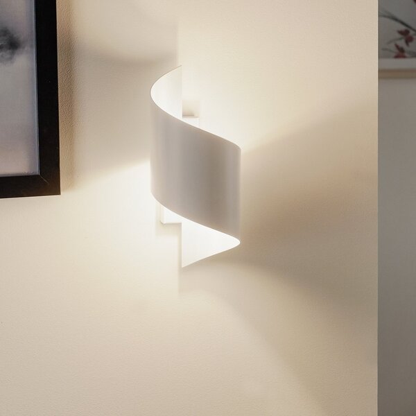 EMIBIG LIGHTING Stenna svetilka Spiner bela, višina 30 cm, jeklo, zatemnjen, Bela, Dnevna soba / jedilnica, Kovina, Sodobni