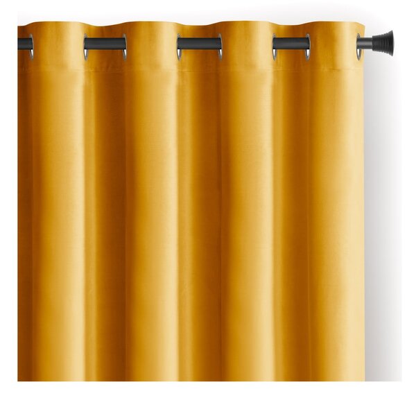Rumena žametna zavesa za delno zatemnitev 140x245 cm Eyelets – Restilo
