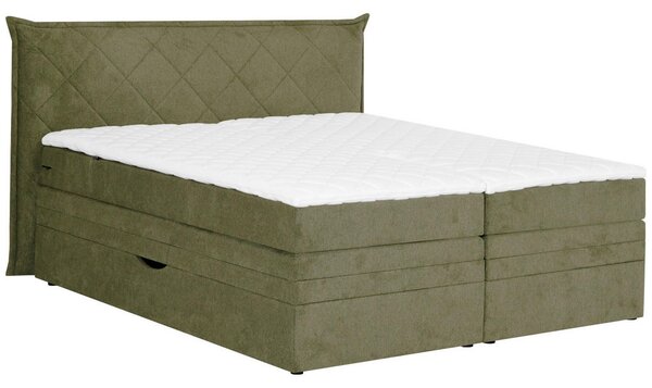 BOXSPRING POSTELJA 180 cm x 200 cm , tekstil zelena