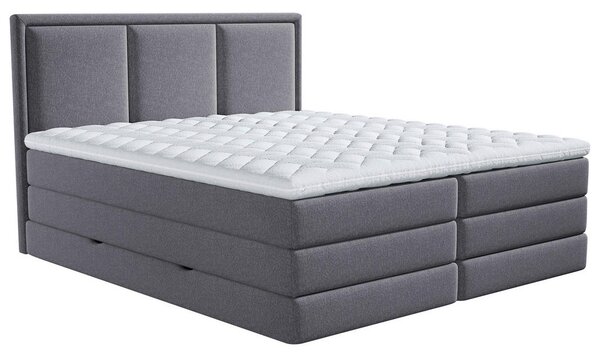 POSTELJA BOXSPRING 140 cm x 200 cm , tekstil temno siva
