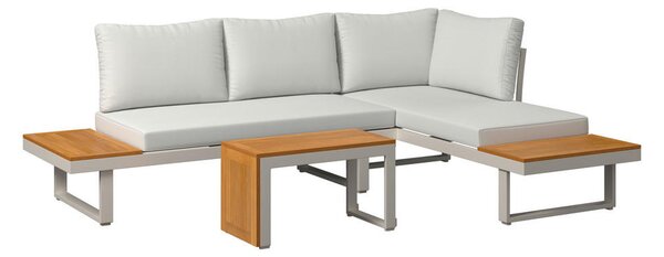 LOUNGE GARNITURA tkanina akacija masivno aluminij